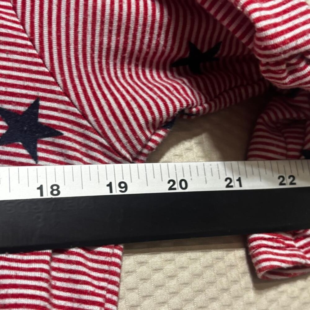 Chris & Carol Women's Medium Red White Star Stripe Bell Sleeve Top USA Patriotic - Picture 5 of 7